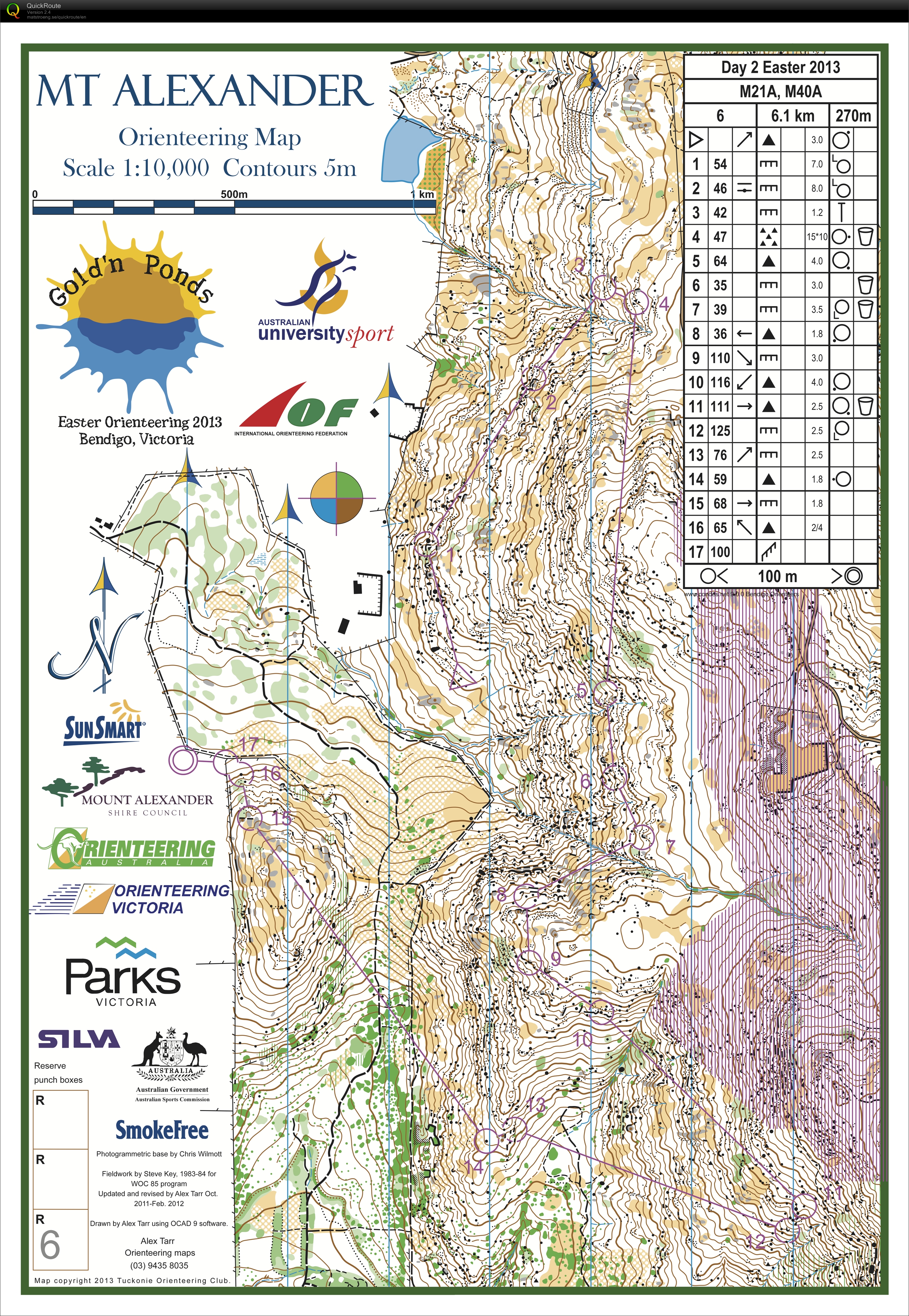 Mt Alexander training - M40's course from easter (19/09/2013)
